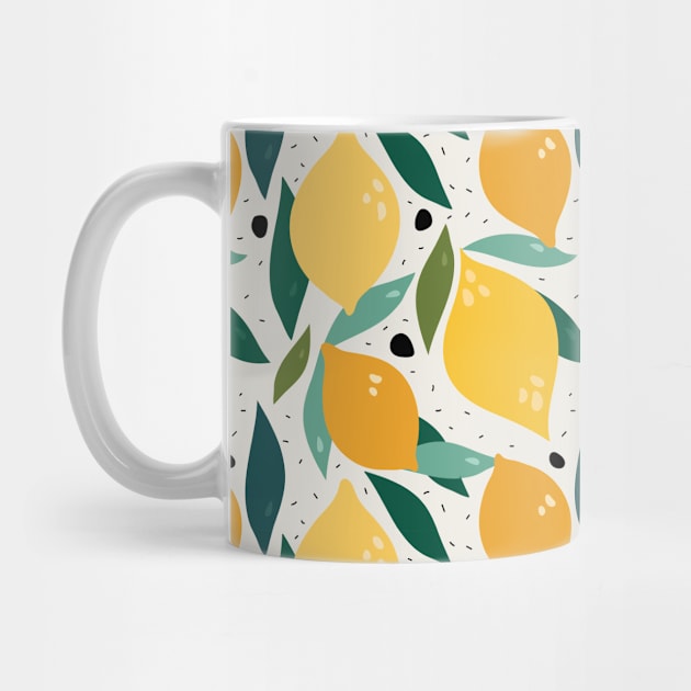 Simple Fruit fruity Lemons Summer Pattern by NJORDUR